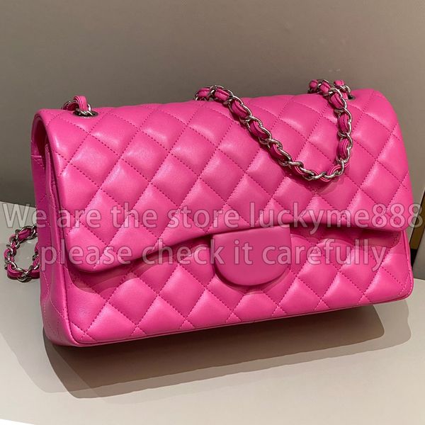 12A Mirror Quality Designer Jumbo Classic Double Flap Bag 30cm Womens Real Leather Quilted Bags Luxury Handbags Caviar Lambskin Purse Hot Pi