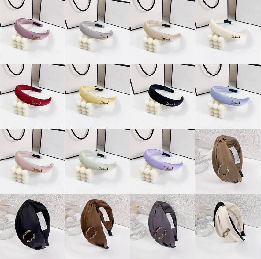 19 Styles High End Designer Brand Double Letter Headbands Hairpin Fashion Women Elastic Pure Cotton HairHoop Candy Colors Temperament Headband Hair