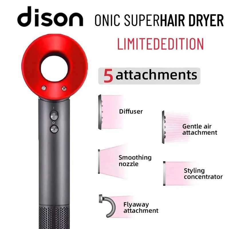 DISON 1.8m Professional Leafless Hair Dryer Negative Hair Care Quick Home Powerful Hairdryer Constant 200Million Anion Blow Dryer W250114