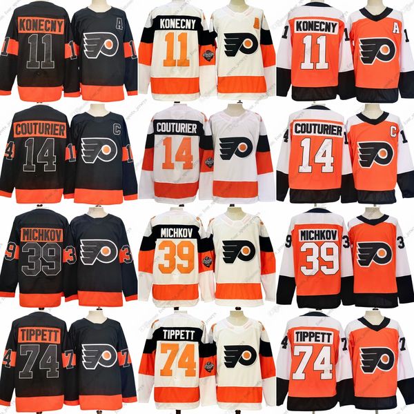 2025 New Hockey Jersey Stitched 11 Konecny 14 Couturier 39 Michkov 74 Tippett Fou 1212 Custom Any Stlye JERSEYS