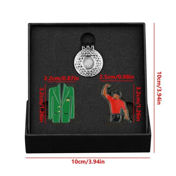 Golf Ball Mark With Golf Hat Clip Alloy Marker Golf Divot Repair Tool Golf Accessories Putting Green Fork Caps Clip Ball Markers