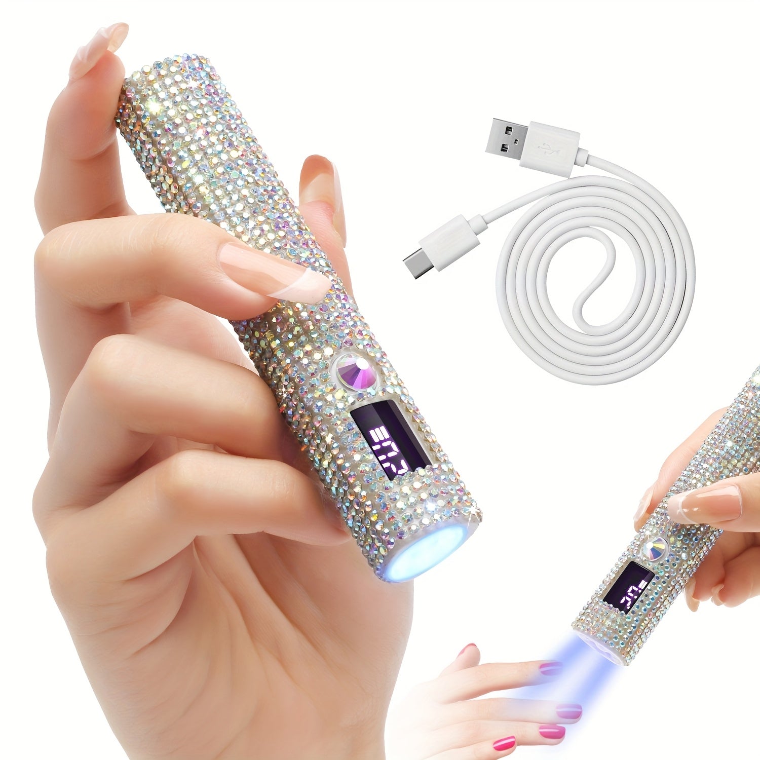 TEMU Handheld Mini Nail Lamp Rechargeable Nail Lamp For All Gel Nail Polish Professional Nail Dryer With Usb Cable Nail Art Tools.