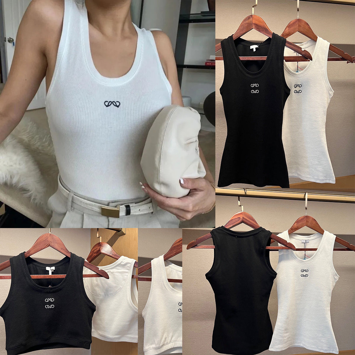 Women&#039;s Tanks Designer vest top women summer slim Knits Top Tee sleeveless Breathable sportswear Cropped Tank womens designer clothing