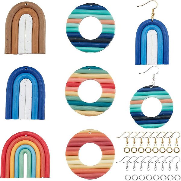 DIY 6 Pairs Polymer Clay Dangle Earring Kits