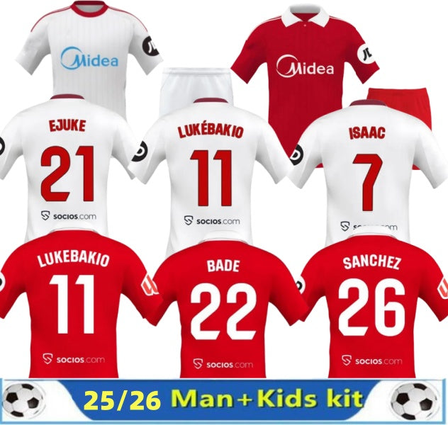 25 26 J.NAVAS Sevillas FC soccer jerseys LAMELA PAPU GOMEZ football shirts LUKEBAKIO I.RAKITIC L.OCAMPOS SUSO ISAAC Y.EN NESYRI 2025 2026 Camiseta d