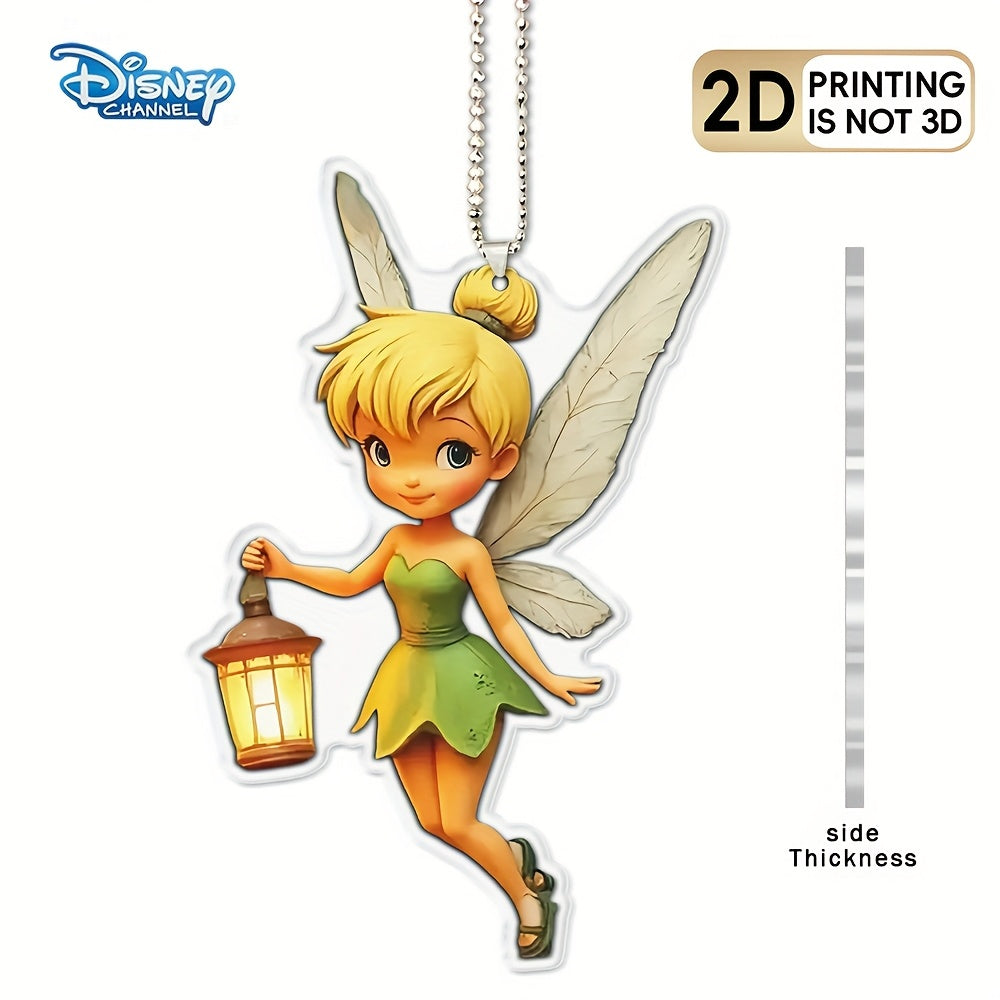 TEMU 2d Flat, 1pc Acrylic Car Pendant-ornament, Fairy Romantic Design, Suitable For Car Rearview Mirror Decoration, Christmas Ornament, Backpack