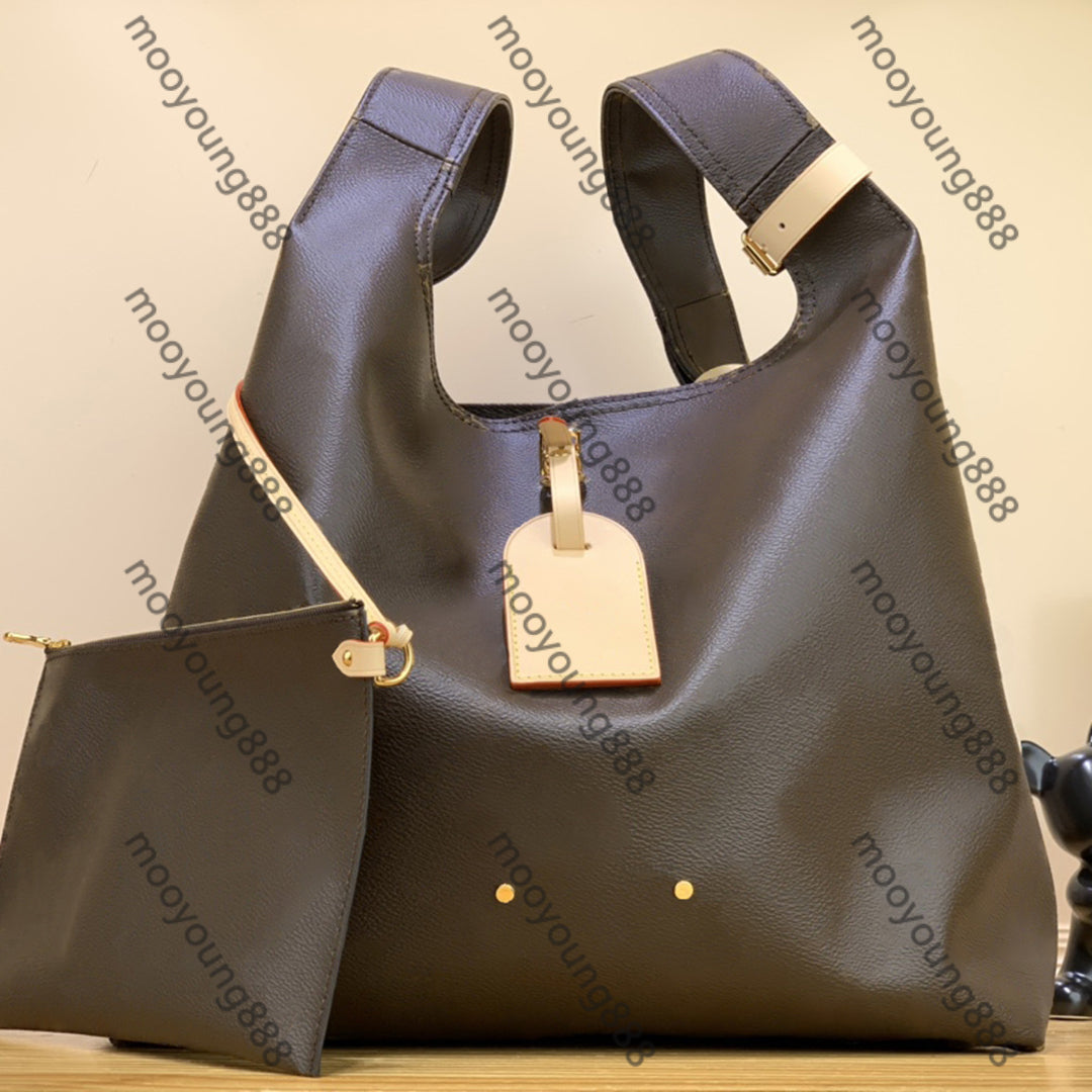 12A Mirror Quality Designers Atlantis GM Tote Bags 34cm Womens Large Shopping Bag Brown Coated Canvas Basket Purse Luxurys Reverse Handbags Clutch H