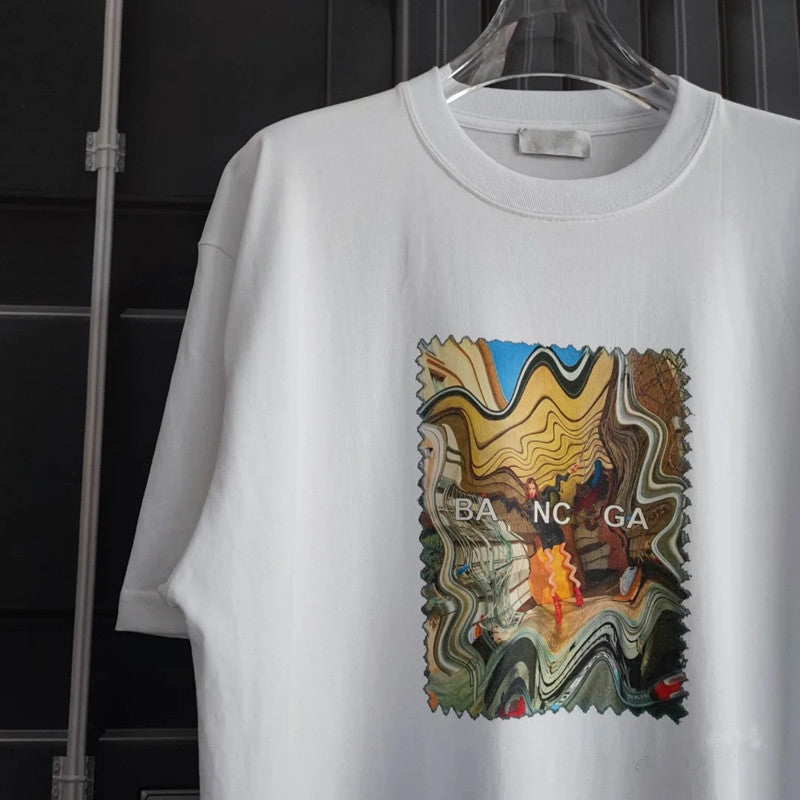 Fashion Brand Men&#039;s T-Shirt Summer short Sleeve men and women Lovers luxury shirts Fashion senior Pure cotton high quality Tee Street hip-hop S