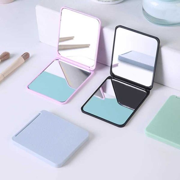 Plastic folding mirror pocket mini portable makeup mirror travel hand small mirror dressing table foldable compact cosmetic tool W241122