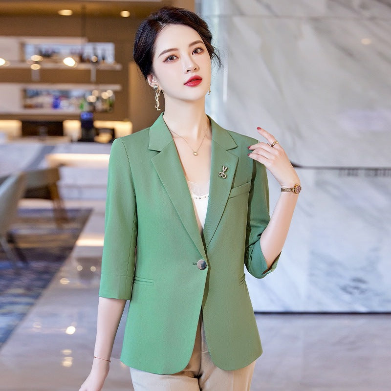 M326Chic Springtime and Summerville Business Attire - Compact Korean Design Woman&#039;s Blazer Set