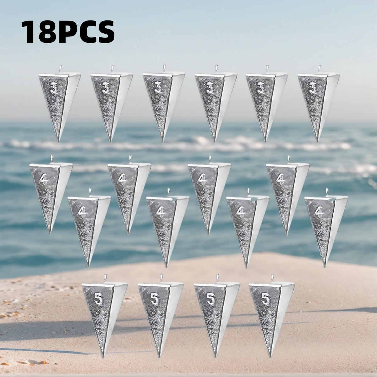 TEMU 18pcs Pyramid Fishing Weights - Pyramid Sinkers For Saltwater Bass Fishing Casting Gear Tackle 3oz 4oz 5oz