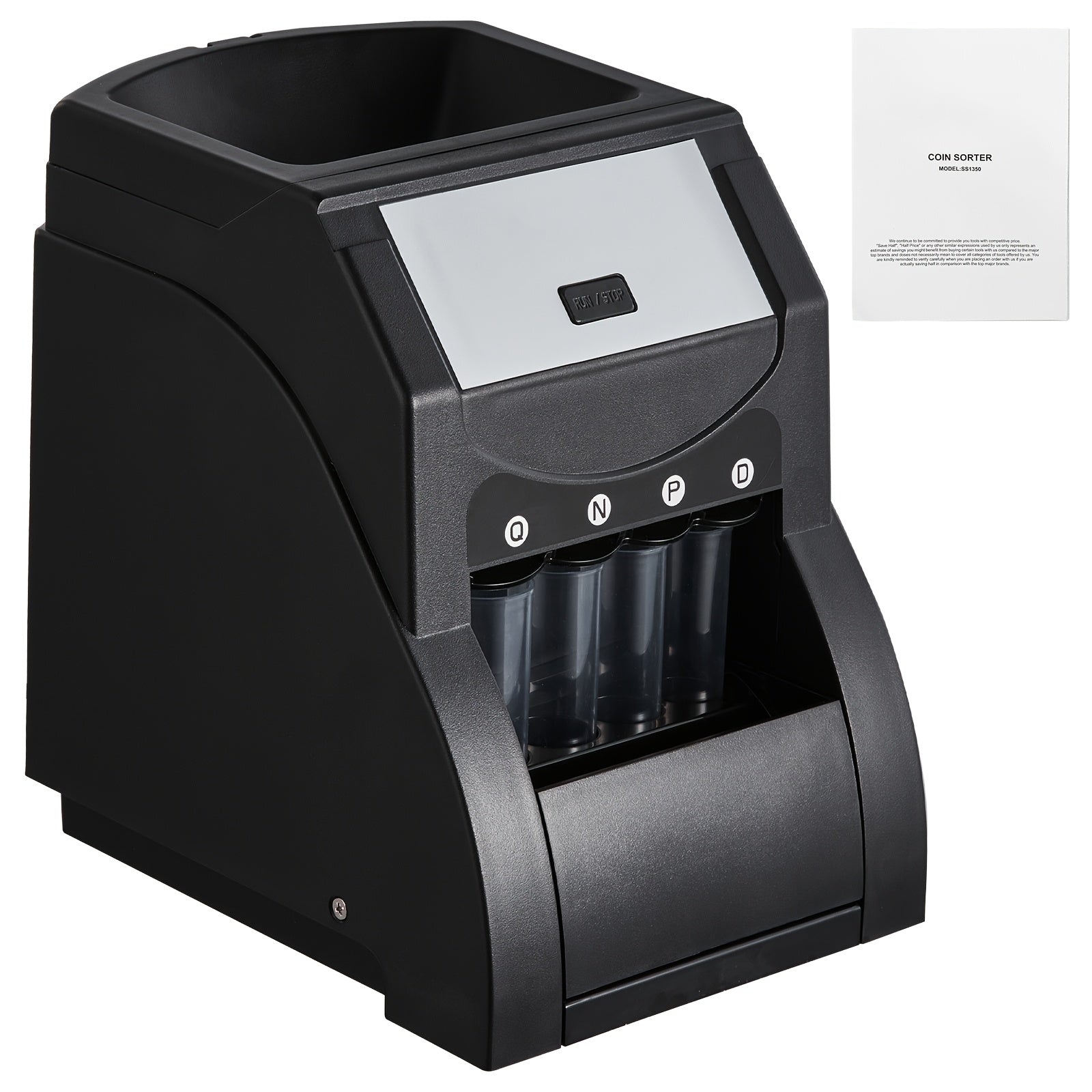TEMU Coin Sorter And Counter 4 Types Of Dollars 350pcs Only Sorting Gray Black 110v Us Plug