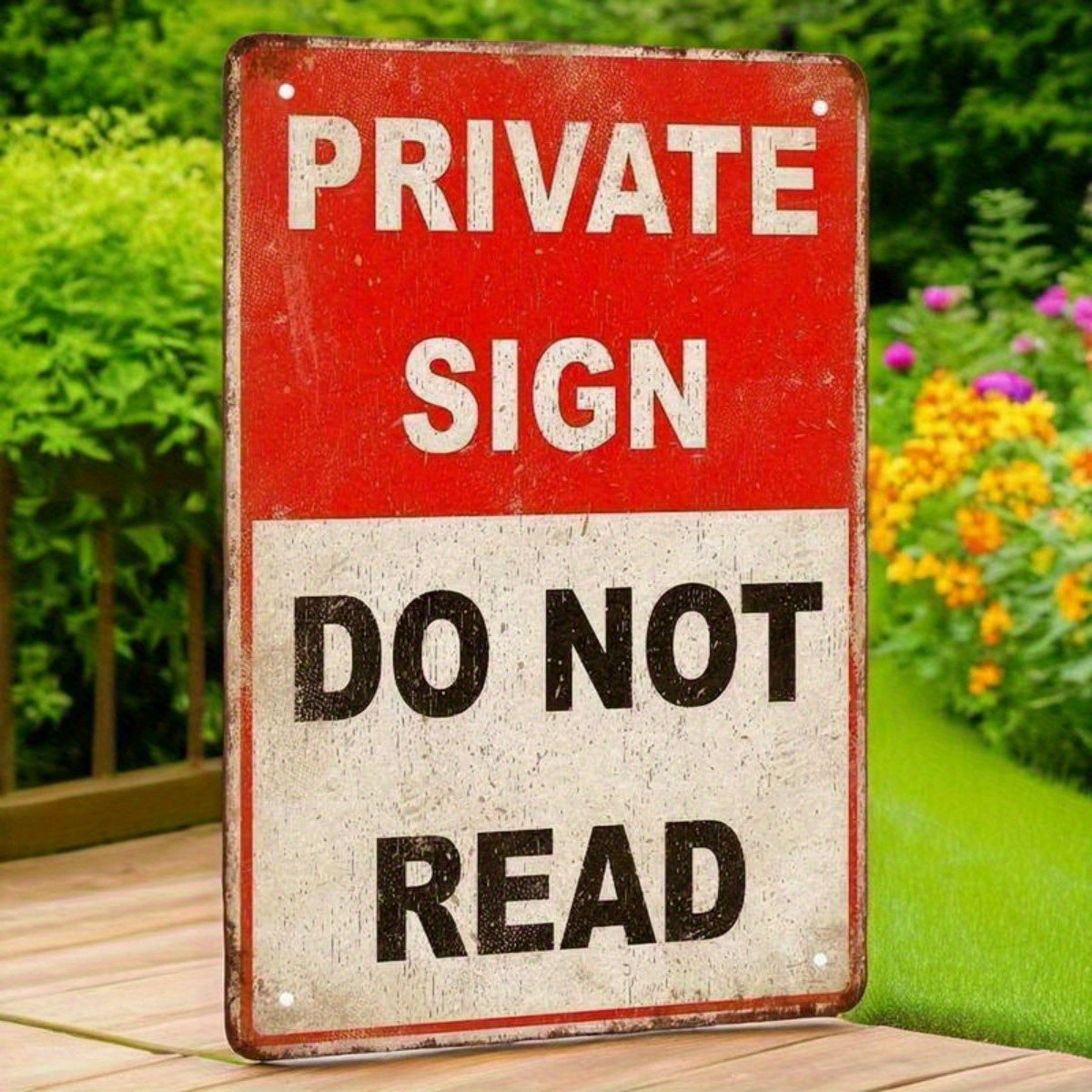 TEMU 1pc Funny Private Sign - Vintage "do Not Read" Metal Wall Decor With Red-white-gray Color Scheme - Heavy-duty Iron Construction - No Electricity