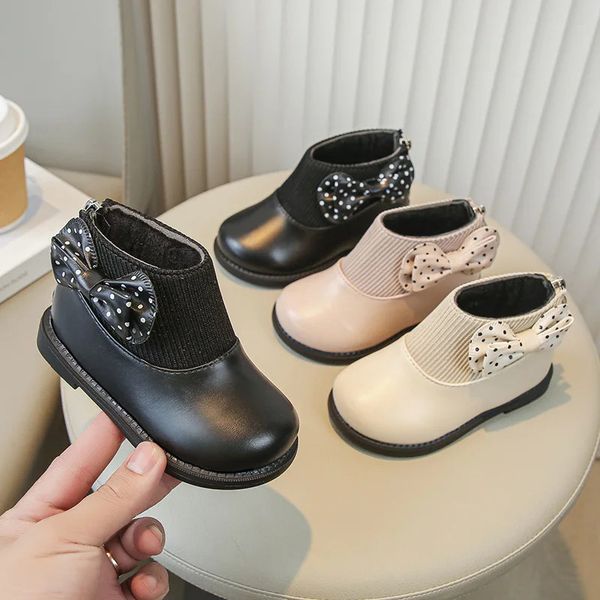 Sapatos de couromeninos pretos Sapatos de couro da primavera British Sapatos infantis Kid Princess Shoes Sapatos Pequenos sapatos simples 2