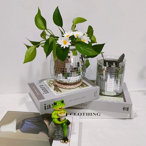 Disco Ball Plant Pot Garden Decoration Outdoor Planters For Indoor Plants Bonsai Pot Bohemian Style Self-Absorbent Flower Pot 240304