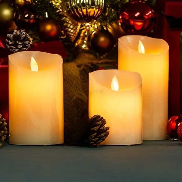 1pc Flameless Votive Candles with Moving Flame Battery Operated LED Pillar Candles for WeddingChristmasHalloween FestivalXJ240730