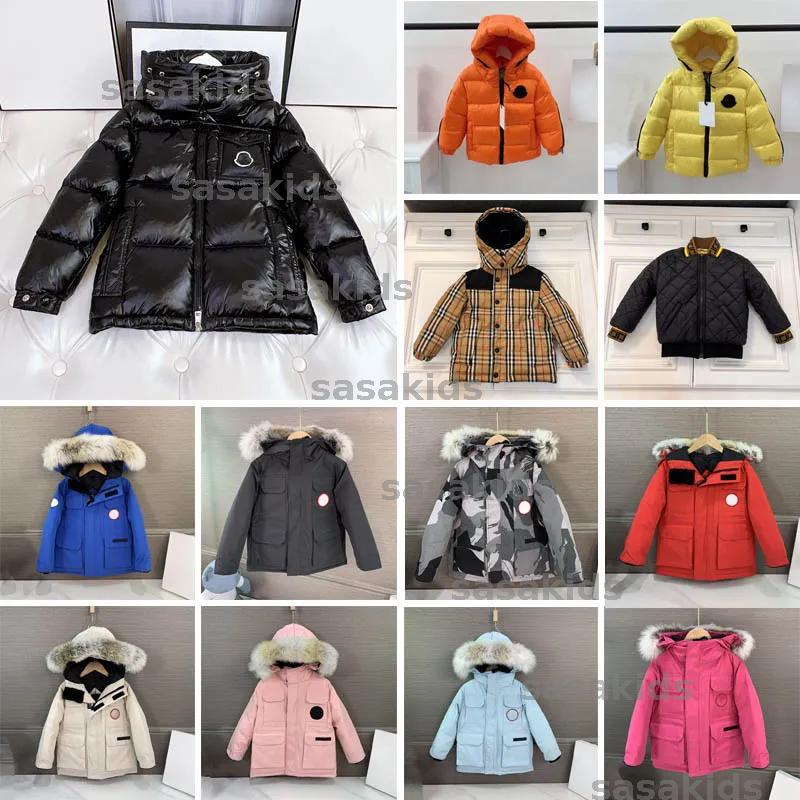 Winter New designer kids coat Down Jacket For Boys Real Raccoon Fur Thick Warm Baby Outerwear Coats boys girls jackets Kid Fashion Teenage Parka CSG