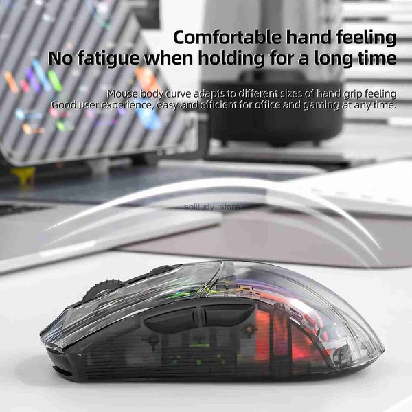 Mice Attack Shark X2Pro Wireless Bluetooth Mouse with Magnetic Charging Stand for PC Type C Desktop Legal Transparent RGB 2.4G Q240613