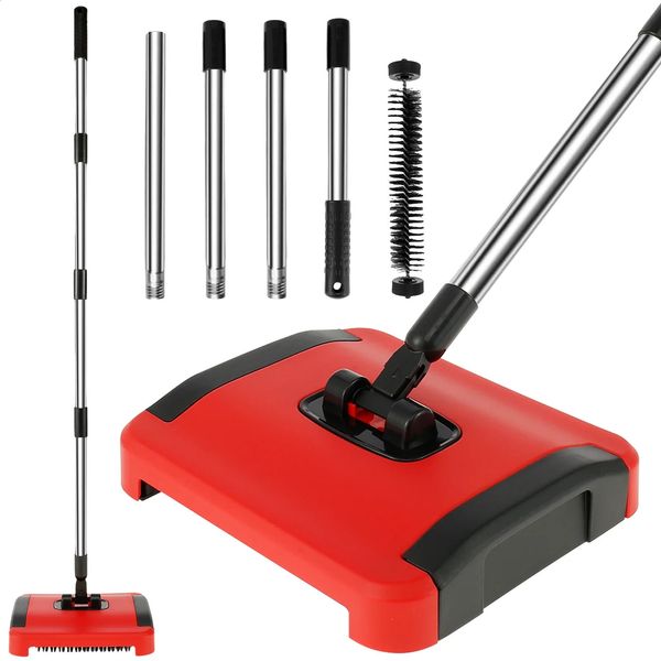 Carpet floor cleaner with ponytail manual carpet non electric push type automatic broom 240824
