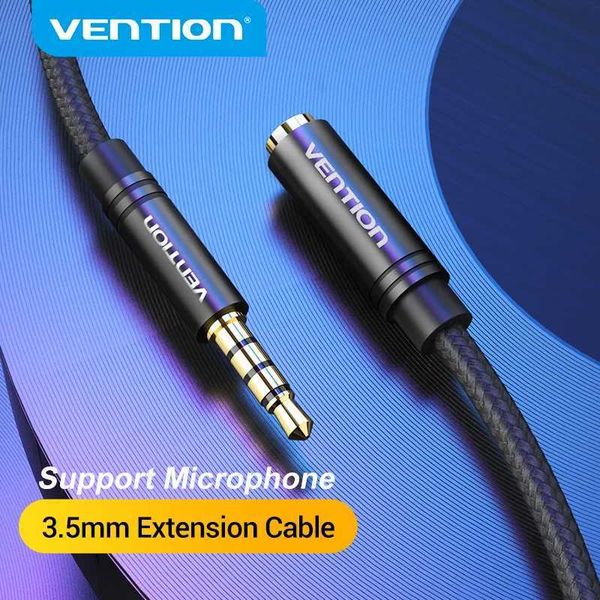 Vention Jack 3.5 Aux Extension Cable for Car Laptop Mini PC TV Stereo 3.5 mm Jack Headphone Speaker Cable AuxiliarLX241113