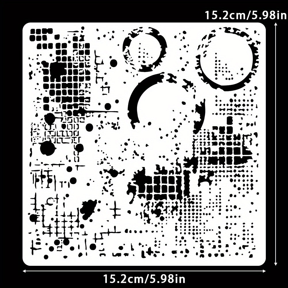 TEMU 1pc Arts Reusable Graffiti Stencils - Creative Abstract Circle & Geometric Patterns With Splatter Art Design For Home Decor, Scrapbooking, Card