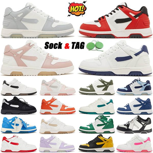 High Quality designer shoes Flat Out Of Office Low Tops casual shoes Panda Black Grey Olive Green Red Syracuse UNC Top Leather Loafers skate