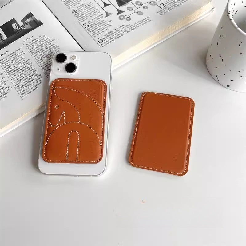 Mage Safe, Leather Card Holder Magnetic Bag Magnetic Phone Case ID Bag NFC Accessories, ID Card Storage Bag