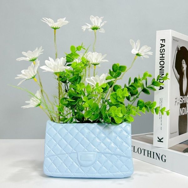 Vases Handbag Vase Flower Packaging Boxs Ceramic Bag Shaped Pot For Shop Wedding Valentine&#039;s Day Birthday Party Gifts 230914
