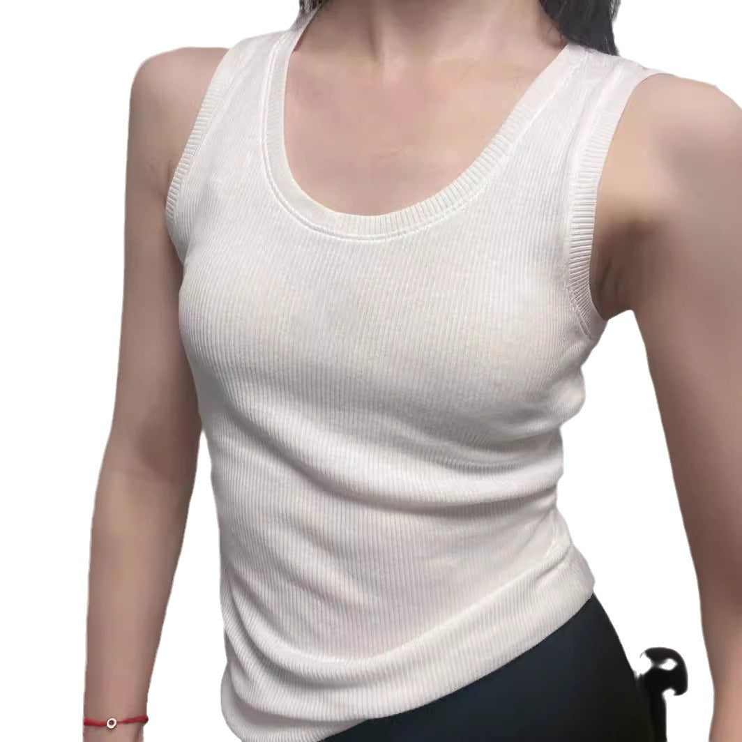 tank top t shirt Women Embroidery Logo Tanks Summer Short Slim Navel exposed outfit Elastic Sports Knitted Vest Sleeveless Breathable Knitted Pullov