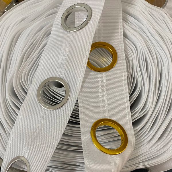 Curtain Eyelet Tape Non-woven Cloth Grommet Top Tape Sewing Silver Transparent Tape w- Rings Home Window Drapery Accessories