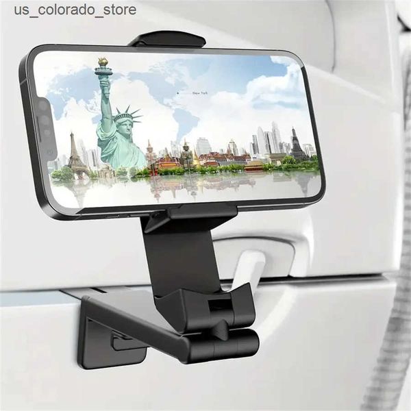 Cell Phone Mounts Holders Airplane Phone Holder Stand Cell Mobile Portable Travel Mount Desk Flight Foldable Rotatable Selfie Holding Train