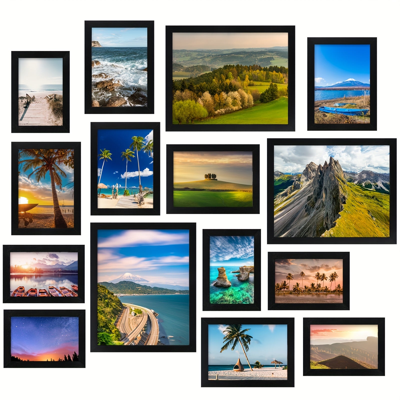 TEMU 15pcs Picture Frames Collage Wall Decor, Photo Frame, Photo Board, Picture Frames For Mounting Or Tabletop Display, Photo Gallery Frame Set For