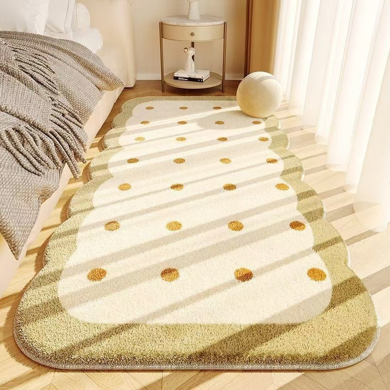 4676-49.99-BB-Minimalist Solid Color Carpet Living Room Sofa Large Area Decorative Rug Bedroom Lines Polyester Thickened Furry Home Floor Mats