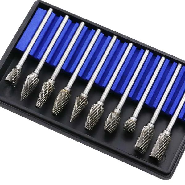 10Pcs 1-8&quot; Shank Tungsten Carbide Milling Cutter Rotary brocas com escareador hss steel cone drill set diamond drill 10mm