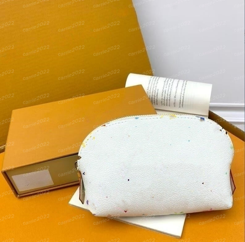 AAA Takashi Murakami Fashion designer cosmetic bags wallets luxury mens womens bag flower letter zipper coin purse checked card holders with Origina