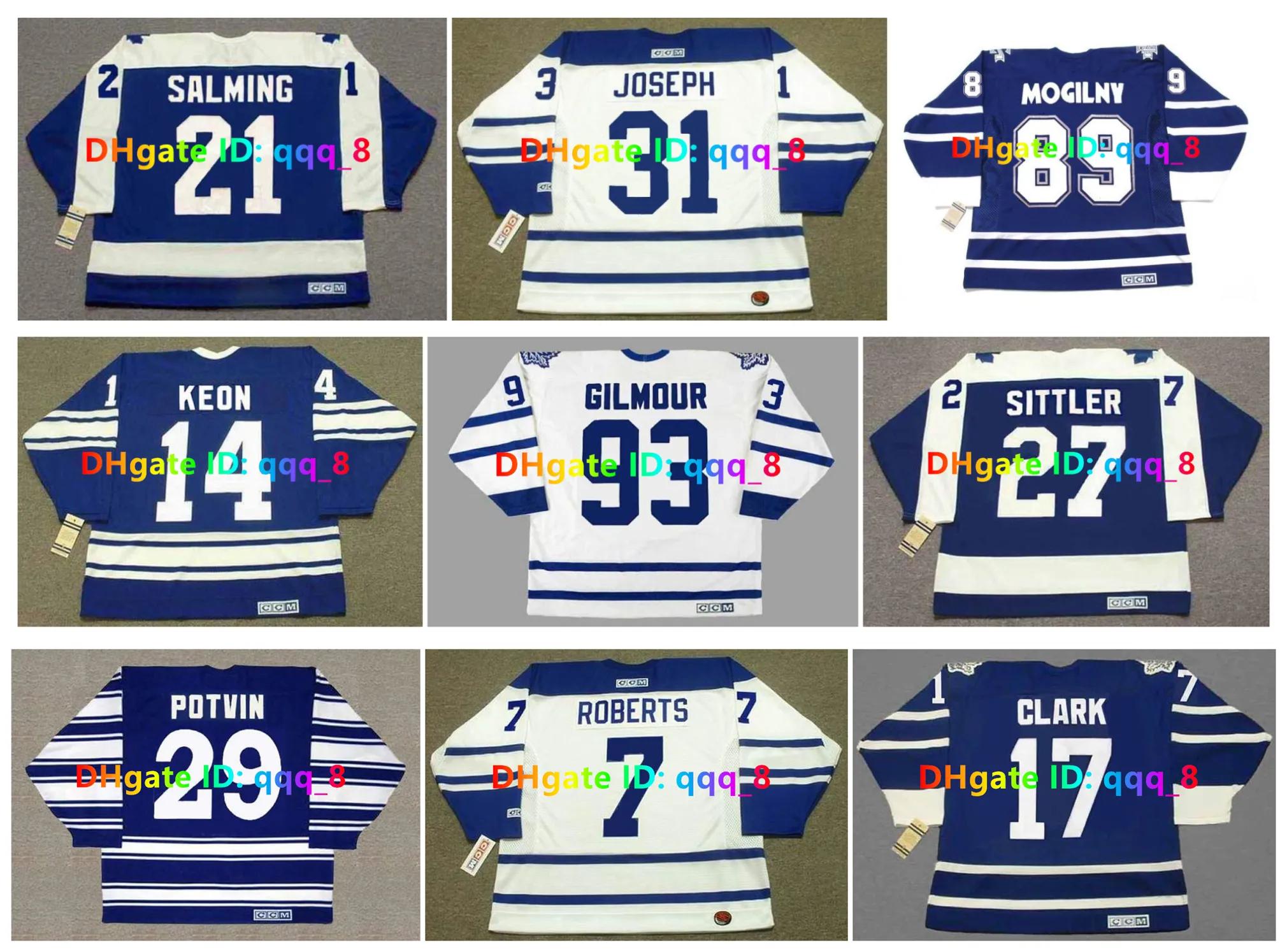 MATS SUNDIN DOUG GILMOUR Maple CCM Throwback Leafs Hockey Jersey GARY ROBERTS JOHNNY BOWER FELIX POTVIN FRANK MAHOVLICH DAVE KEON TIE DOMI W