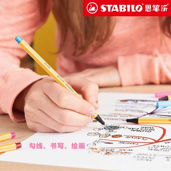 1 Pcs STABILO Point 88 Fiber Pen Art Marker 0.4mm Sketching Drawing Writing Gel Pen Colored Hook Pen Student Painting Graffiti