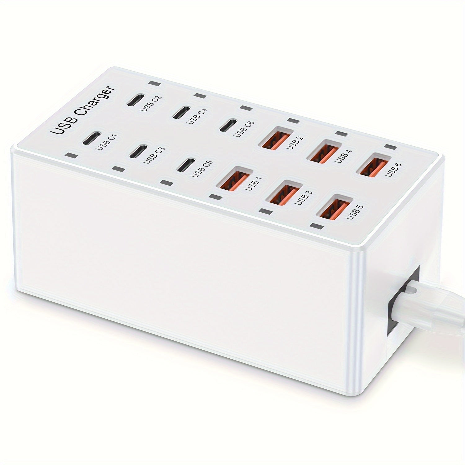 TEMU Usb Charger, Usb C Charger Block, 60w (12a) 12 Port Multiple Usb Charger Station, Desktop Usb Wall Charger 6 Usb C Port, 6 Usb A Port, For