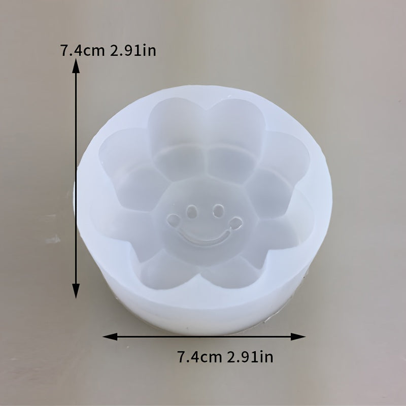 TEMU Sunflower Silicone Mold For Chocolates, Candies, Soap, Or Candles - 7.4cm Diameter, 2.91in Height