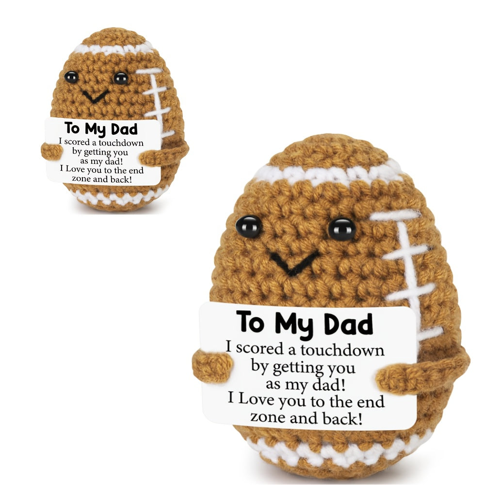 TEMU 2 Crochet Football Gifts - Fun Encouraging Plush Toys - Father's Day Collectible Dolls, Birthday Presents From Daughter-son-wife - Handmade 'i