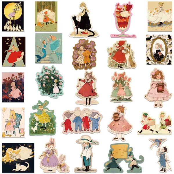 50PCS Colorful Fairy Tale Cute Alice in Wonderland Graffiti Sticker for Scrapbooking Fridge Suitcase Bottle Phone Car Sticker
