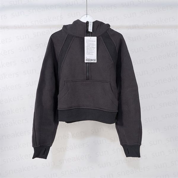 Yoga Hoodie Scuba womens Plus Velvet Thickening jackets hoodys sports half zipper terry designer sweater chothing fashion loose short clothe