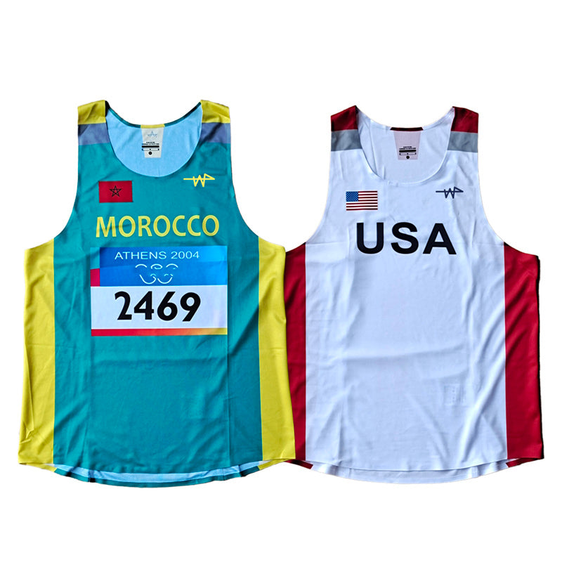 Morocco Marathon Running National team Suit Eagle Swing Track and Field Athlete Vest Elite Runner Singlet Custom logo Suit Tank Top