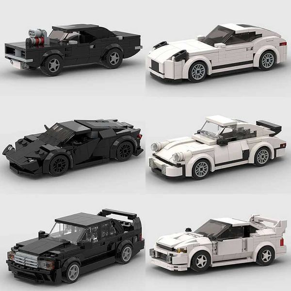 MOC Racing Speed Champion Super Racing Police Diy Model Building Block Famous F1 Sports Brick Childrens Toy Technology Pickup CityC241029