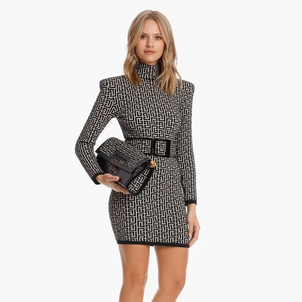 designer knit dress for woman Classic Retro Knitted Dress Fashion Designer Clothing Full Letter Luxury Senior Long Sleeve