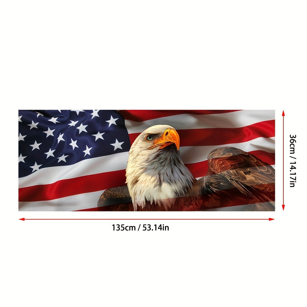 TEMU Patriotic & Flag Decal For Suvs And Trucks - Durable Pvc, Easy-to-apply Sticker, 53x14 Inches, Pickup Models, American Flag Car Accessories