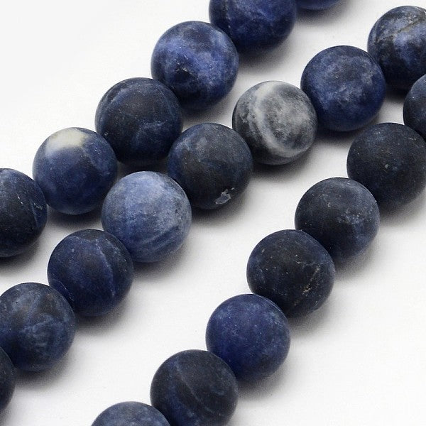 Chapelets de perles en sodalite naturelle