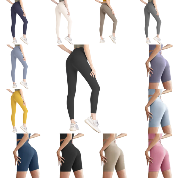 Sport Pant Workout lycra fabric Solid Color Women yoga pants High Waist Gym Wear Leggings Elastic Fiess Lady Outdoor Sports Trousers Spor