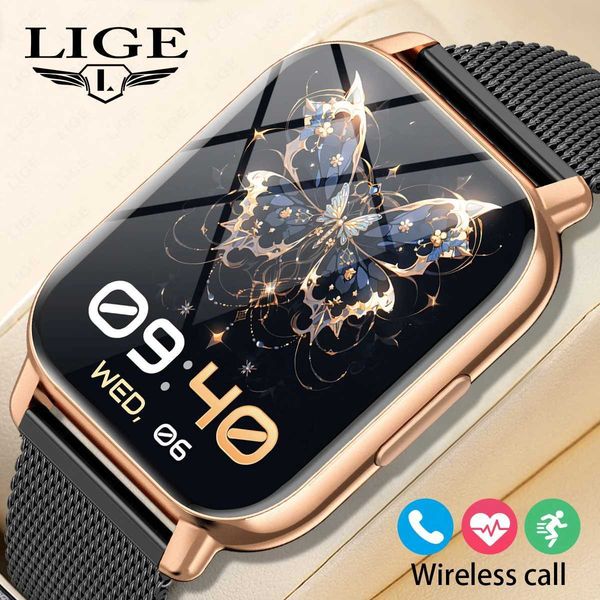 High Quality LIGE 1.91 Custom Watch Face Smart Watch Women Men Waterproof Sport Ladies Watches BT Call Health Monitor Woman Smartwatch Men O