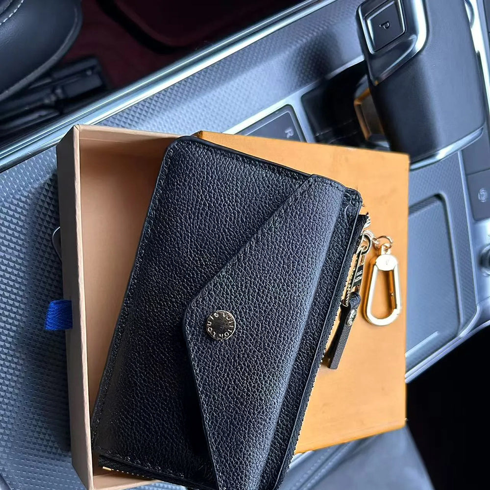 Fashion Women&#039;s & Men&#039;s Luxury Leather Accessories Set - AAA Designer Card Holder, Mini Zippy Wallet, Coin Purse & Key Chain - Stylish & F